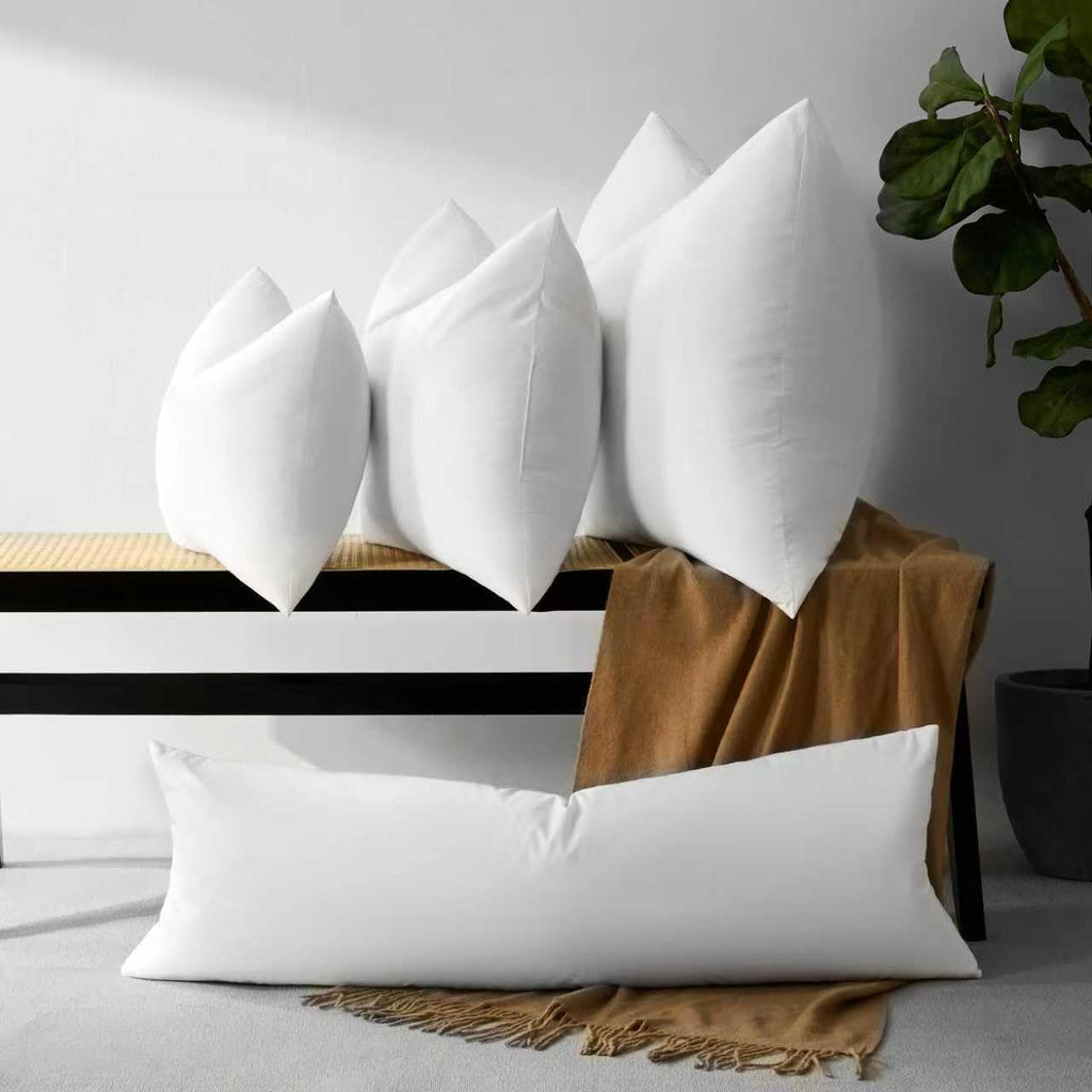 22x22 Feather Down Throw Pillow Inserts 100% Cotton Made in USA - Set of 2