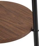 Floor Lamp, Standing Reading Light with Shelves and Fabric Shade, Modern Tall Pole Lamp