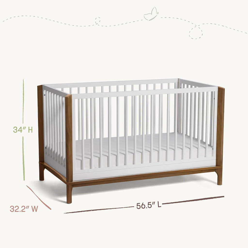 Laurel 4-in-1 Convertible Baby Crib to Toddler Bed in Black/Chestnut