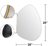 Irregular Wall Mirror Asymmetrical Mirror, Gold Mirror Living Room Entryway Bedroom, Decorative Modern Mirror