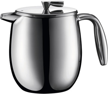 17 oz Columbia Thermal French Press Coffee Maker, Insulated Double Wall Stainless Steel, Chrome