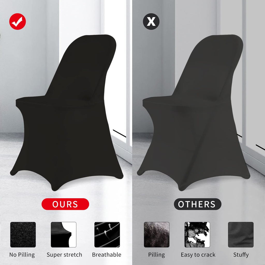 Folding Chair Covers for Wedding, 10pcs Stretch Spandex Washable Fabric Chair Cover, Decoration Chair Cover for