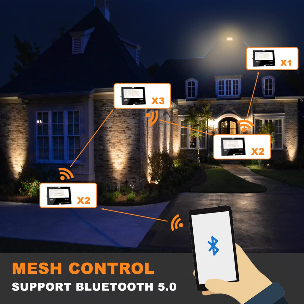 Led Flood Light 30W, 300W Equivalent Outdoor Color Changing Lights