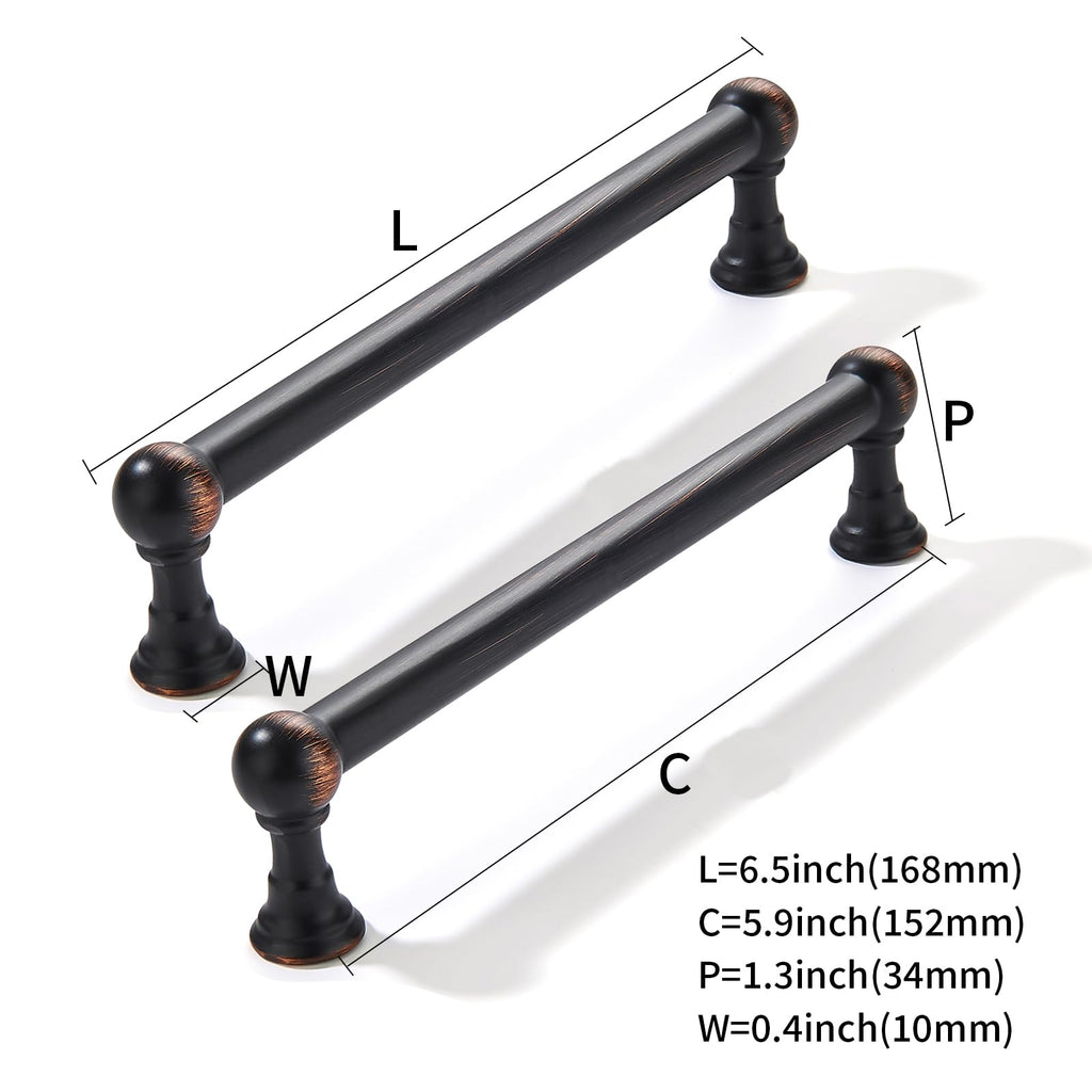 10 Pack 6 Inch Solid Kitchen Cabinet Handles Oil Rubbed Bronze Heavy Duty Cabinet Pulls Drawer Pulls Cabinet Hardware
