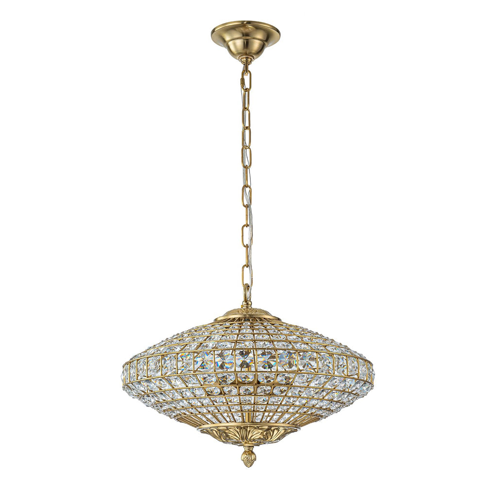Crystal Chandeliers 18" Vintage Brass Chandelier