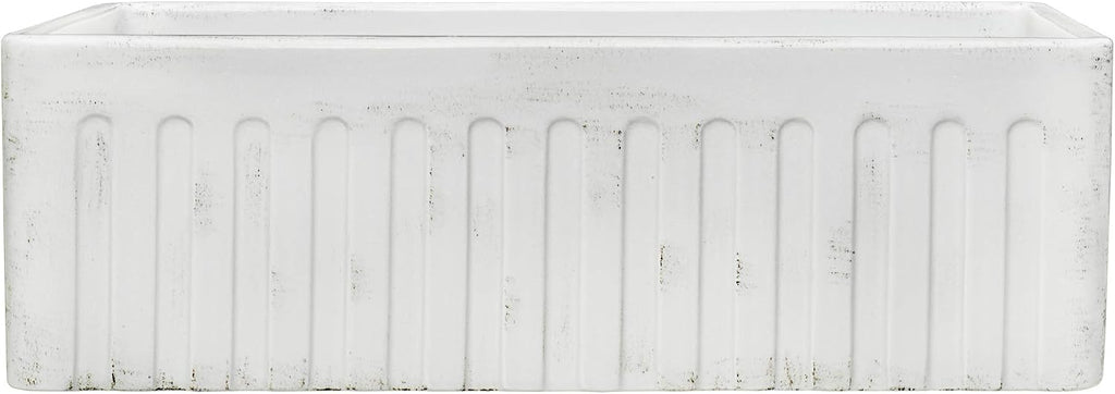 33 x 20 inch Fireclay Reversible Farmhouse Apron-Front Kitchen Sink Specialty Finish - Distressed White - RVL2300SW