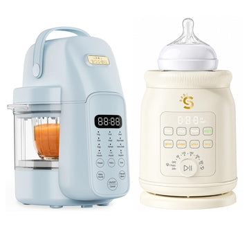 Baby Tibio Baby Bottle Warmer & Tutto(Blue) Baby Food Maker Set