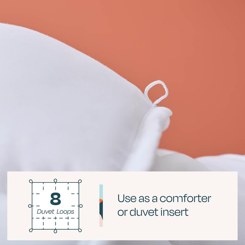 White Down Alternative Comforter and Duvet Insert, for Oversized King Bed