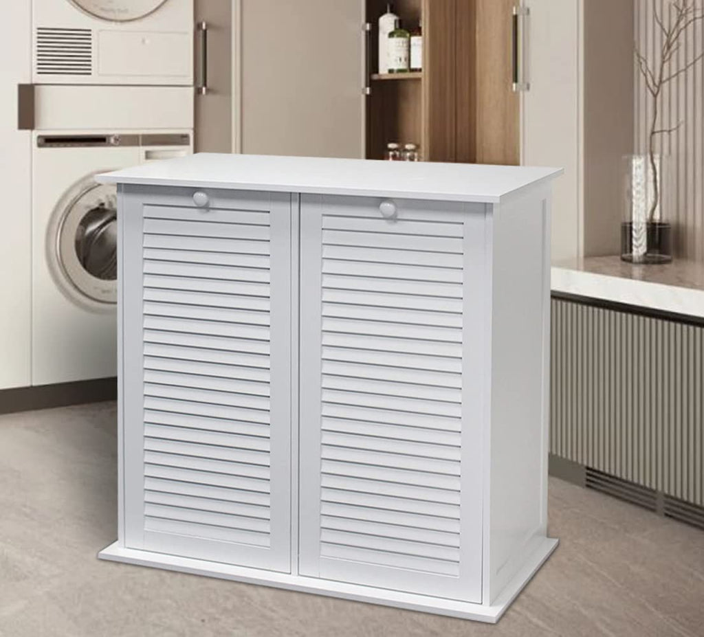 Dual Hamper Tilt Out Laundry Sorter, White