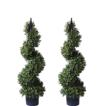3ft Artificial Boxwood Topiary Tree Potted Topiary Plants for Front Porch Entrance Home Living Room Indoor and