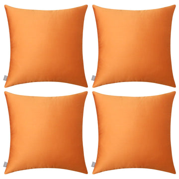 4-Pack 100% Cotton Decorative Throw Pillow Covers 18x18 Fall Orange