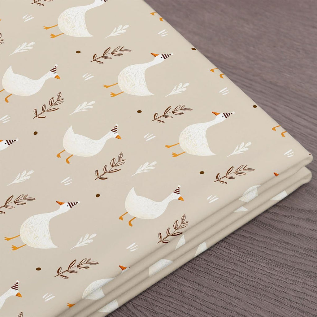 Vintage Goose Fabric by The Yard, Floral Leaf Botanical Plant Upholstery Fabric for Sewing Lover, Farmhouse Outdoor