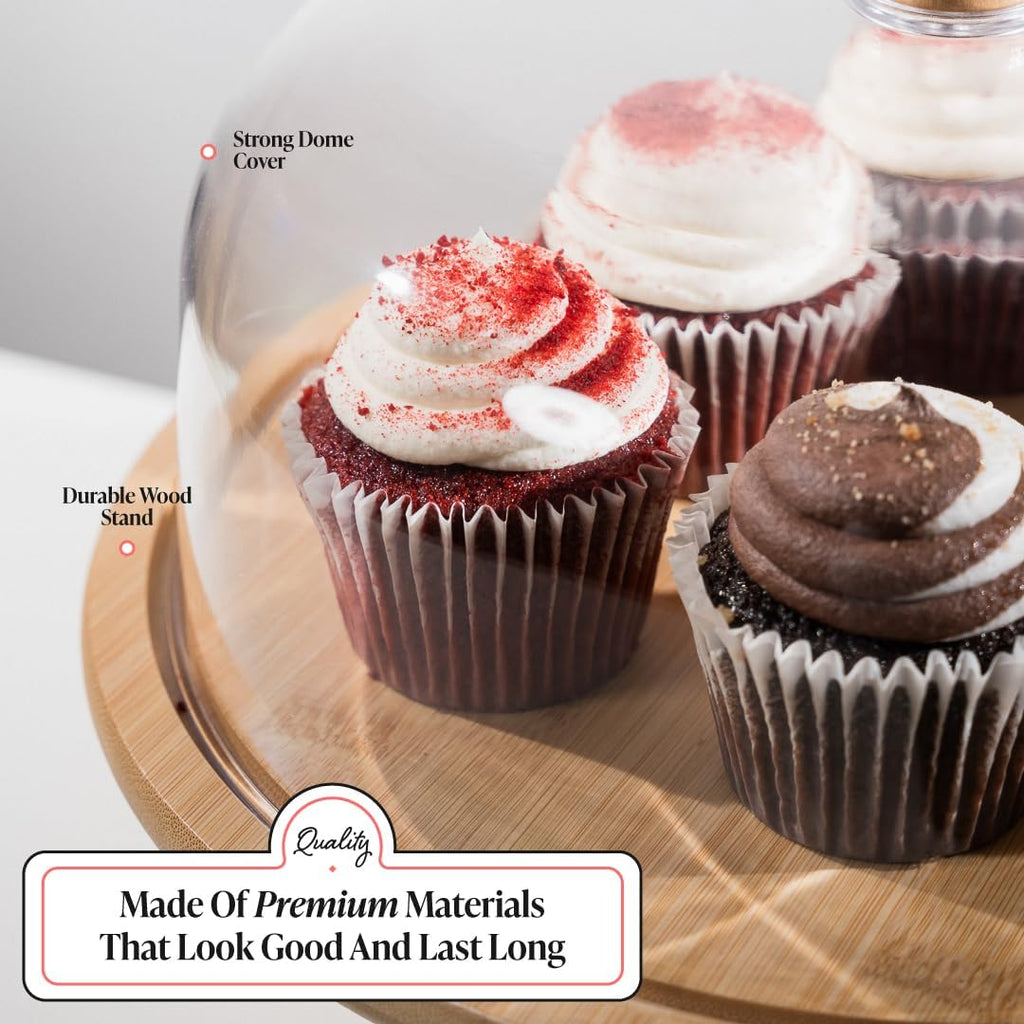 Cake Stands with Dome - Stylish Cake Stand with Dome - Stand With Lid- Cake Holder with Dome - Decorative Dome