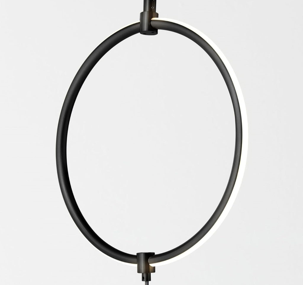 Nova Modern Floor Lamp Matches Living Room Décor - Contemporary Arc Tall Lamp with 3-Circle Ring-Style Pendant