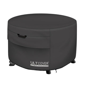Waterproof Round Patio Fire Pit Table Cover 32 inch, Black