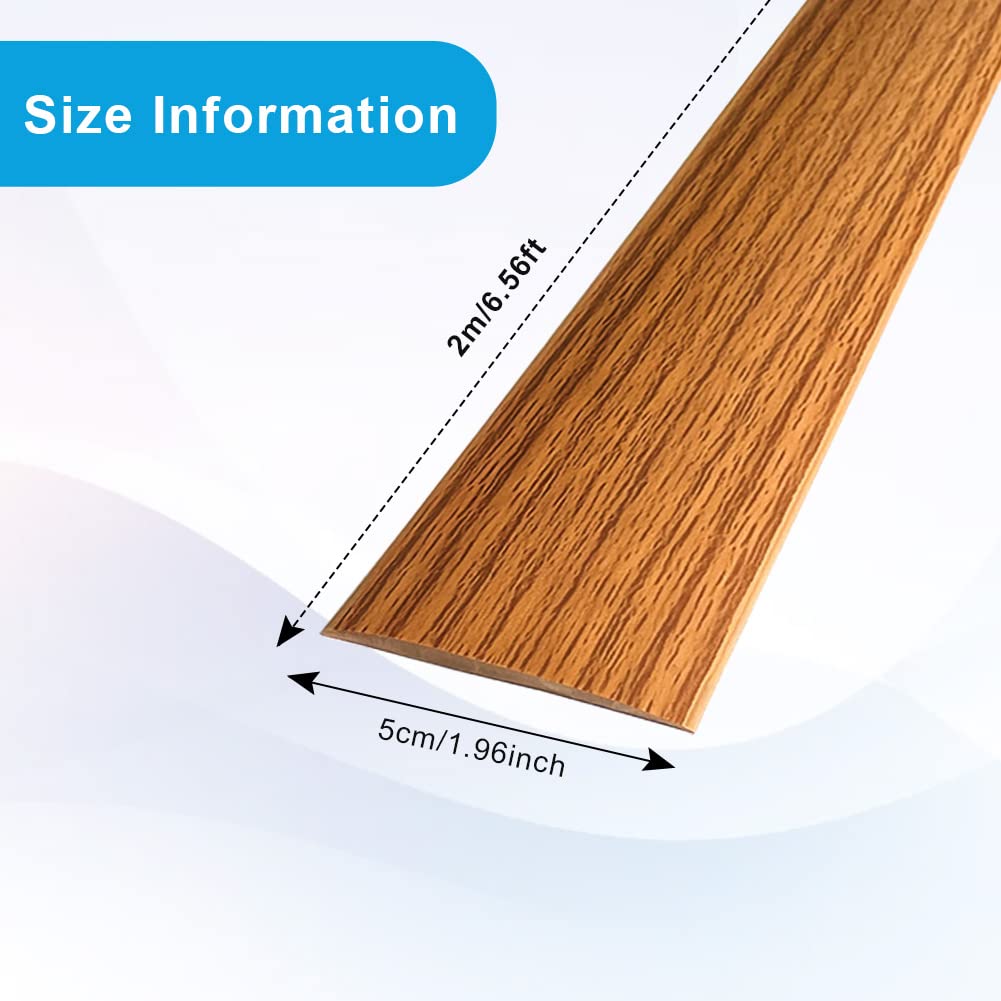 Floor Transition Strip 2"/6.6FT Threshold Strip Vinyl Floor Trim Brown