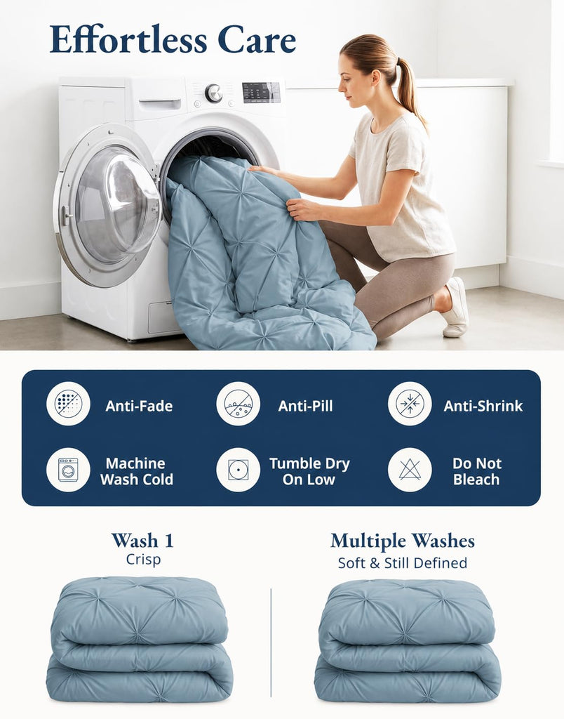 California King Comforter Set, 7 Pc Bed in a Bag - French Blue