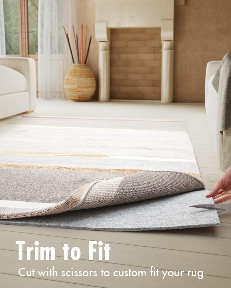 9x12 Non Slip Felt Rug Pad for Hardwood Floors, 1/4 Area Rug Gripper - Set of 108