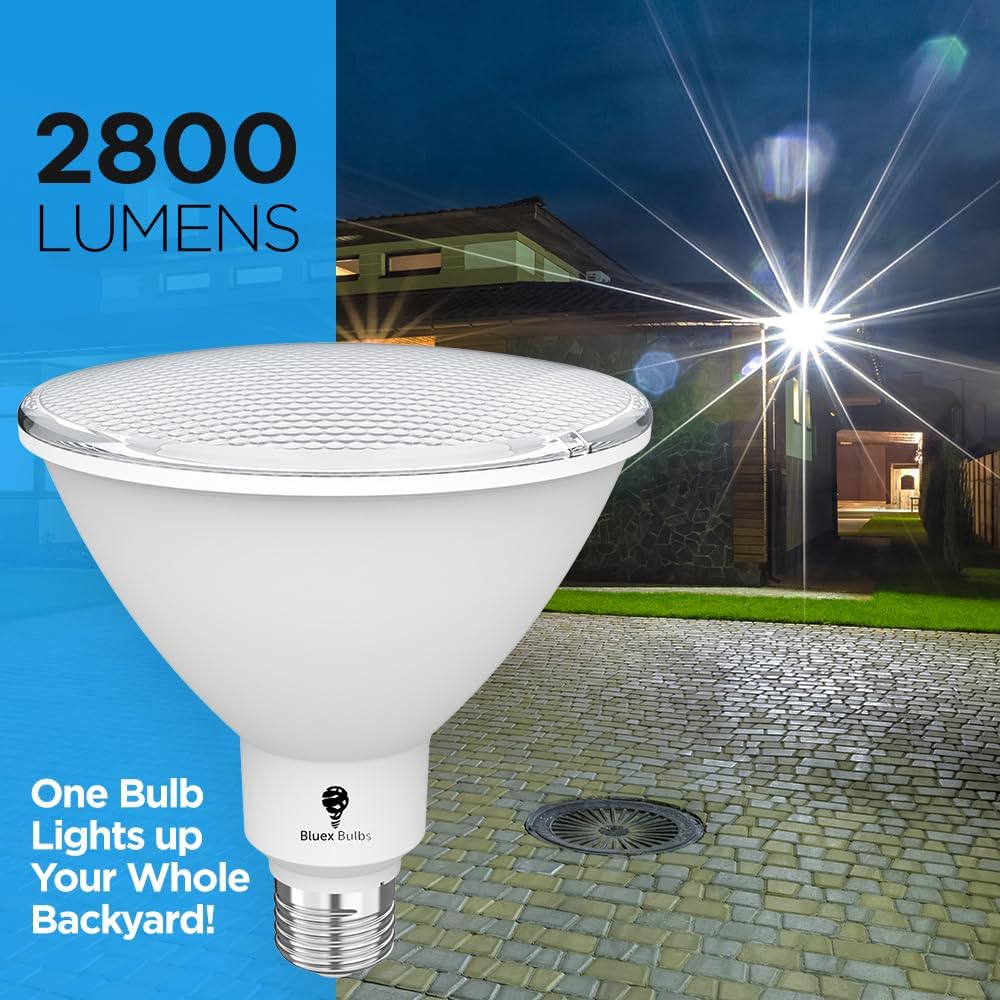 6 Pack High Power Outdoor PAR38 20W 250 Watt Equivalent 2800 Lumens Dimmable LED Flood Light Bulb Super Bright