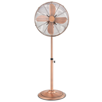 16-Inch Metal Pedestal Fan, Industrial Metal Standing Fan with Adjustable Height, 3 Speeds, 75° Oscillation & 20°