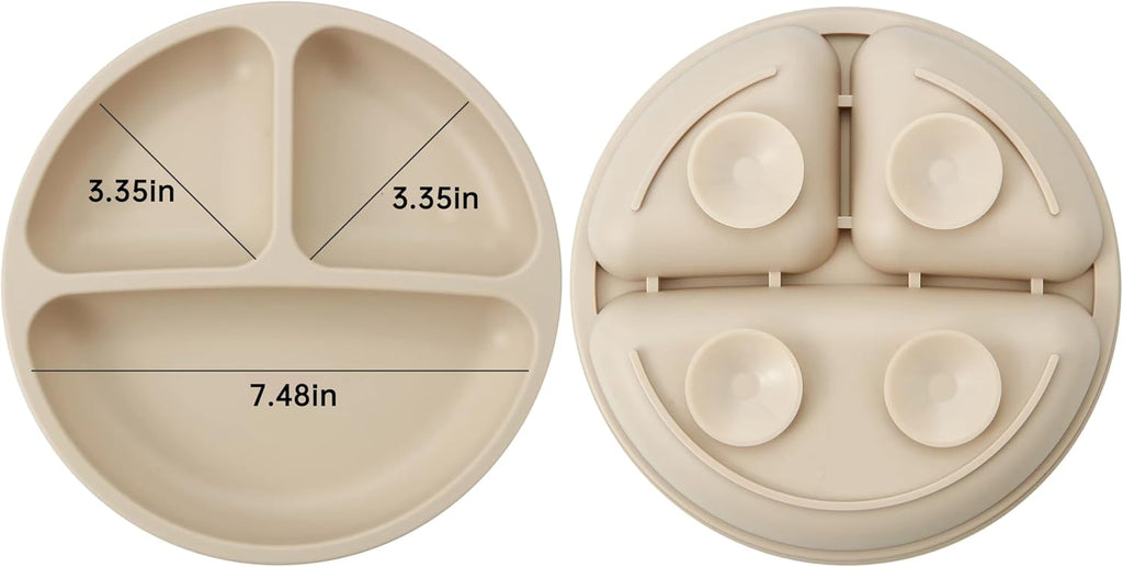 Silicone Baby Feeding Set with Divided Suction Plate
