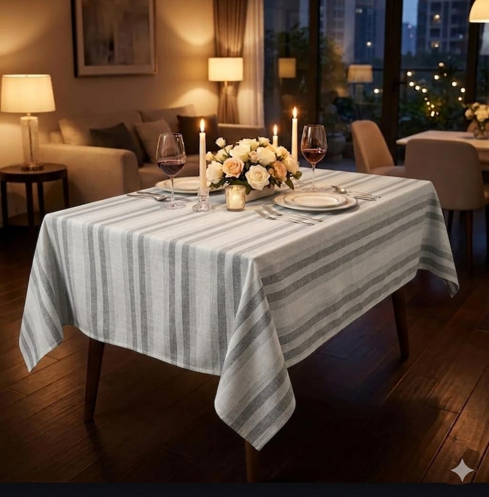 Tablecloth Cotton Tabletop 60x102 (8-10 Seats) CurtisStripes