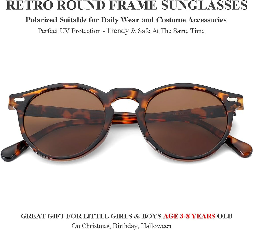 Kids Polarized Cute Round Sunglasses for Kids Girls Boys