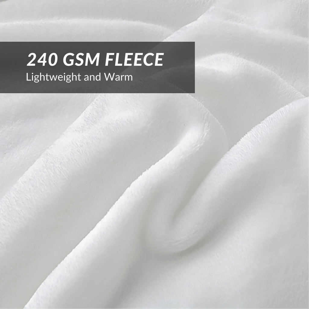 GentleSoft Fleece Blankets Queen Size White - Birthday Gifts for Women Bed Blanket Soft Lightweight Plush Fuzzy Cozy
