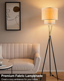 Gold Tripod Floor Lamp, Modern Floor Lamp, Standing Lamp with Linen Shade, E26 Bulb Included, 66" Tall Floor Lamps