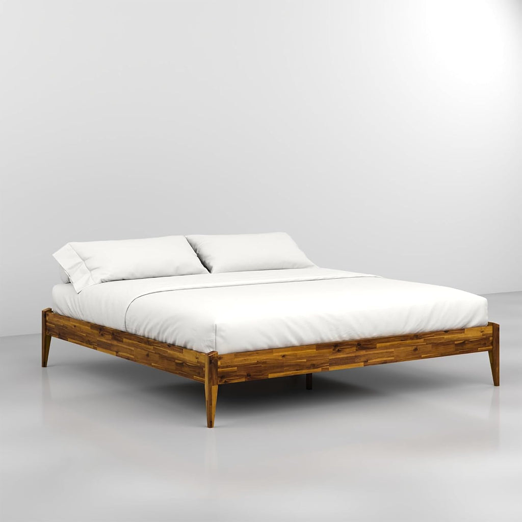 Dinkee Bed Frame Wood 15 Inch - Solid Wood Platform Bed Frame - Japanese Joinery Bed - Modern & Minimalist Style