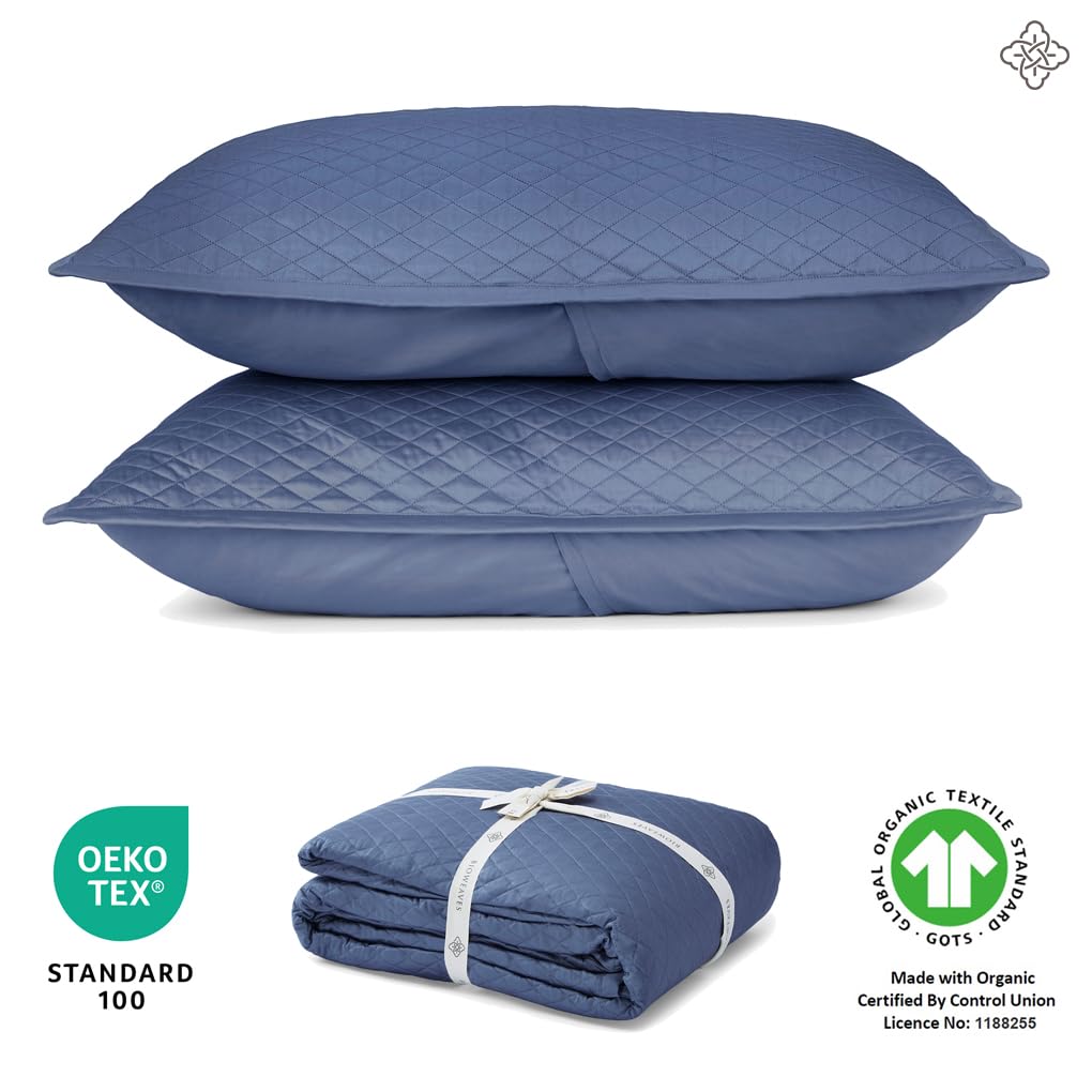 100% Organic Cotton Quilts - Diamond Stitched Quilted bedspreads - All Season Oversized Coverlet Set