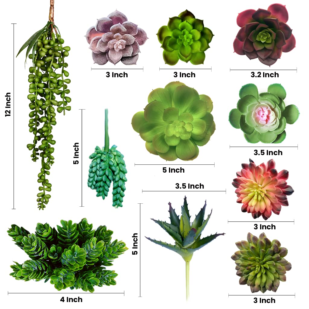 Artificial Succulents Plants Unpotted -14 Pack- Large Fake Succulent Plant Indoor Outdoors - Realistic Faux Cactus