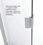 Armon 32.75 to 34.25 in. width, Semi-Frameless Pivot Shower Door, Obscure Glass, Silver Finish