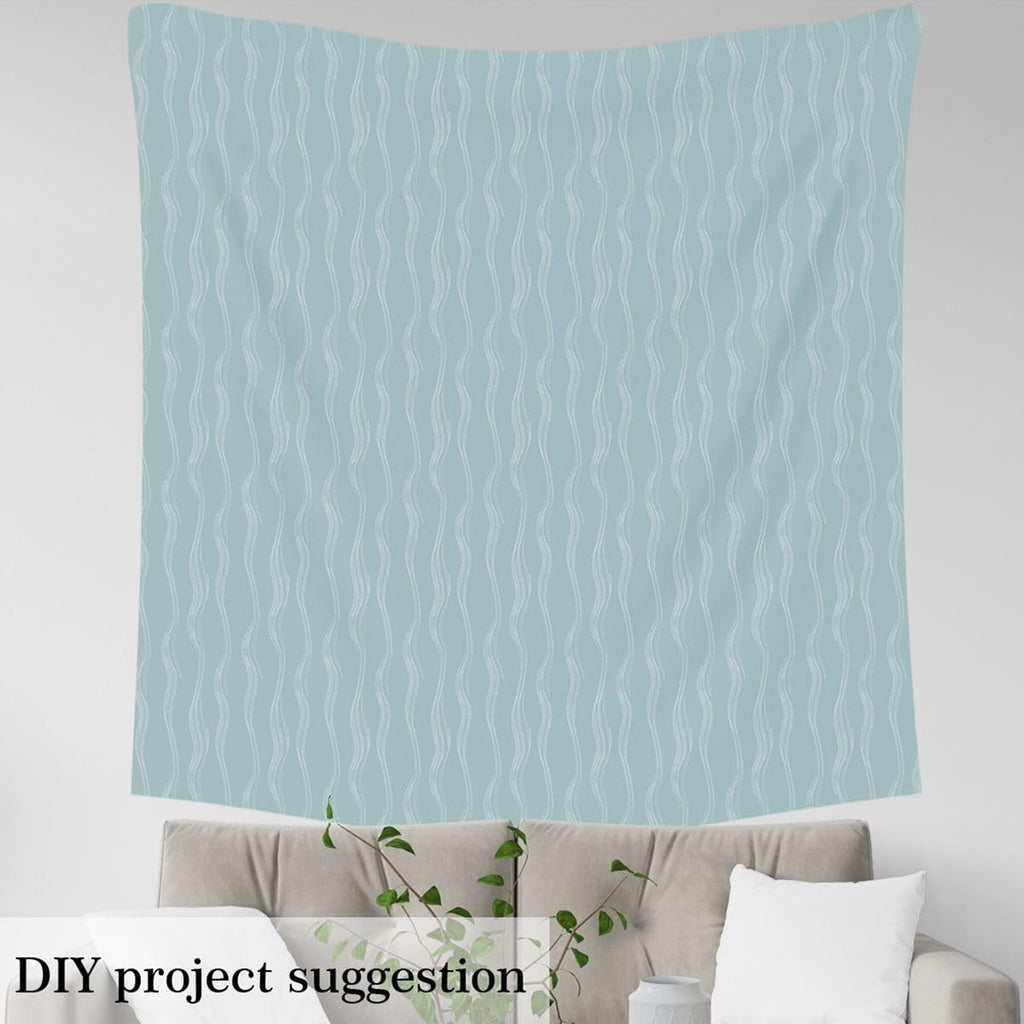 Teal White Upholstery Fabric Soft 5 Yards