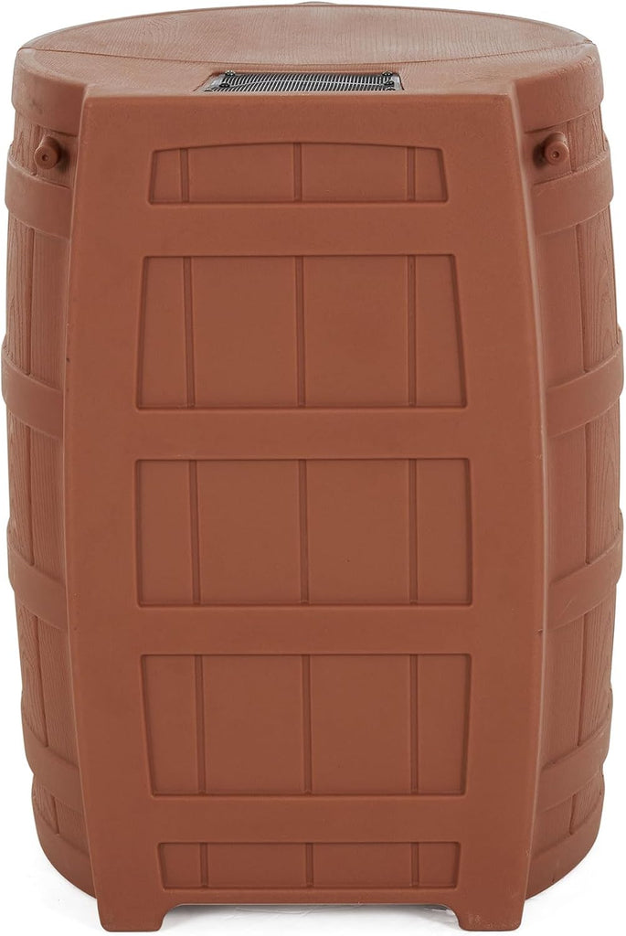 Rain Wizard Water Collection Barrel, 50 Gallon, Terra Cotta | 2 Pack, Faux Wood Design - Plastic Outdoor Home Rain
