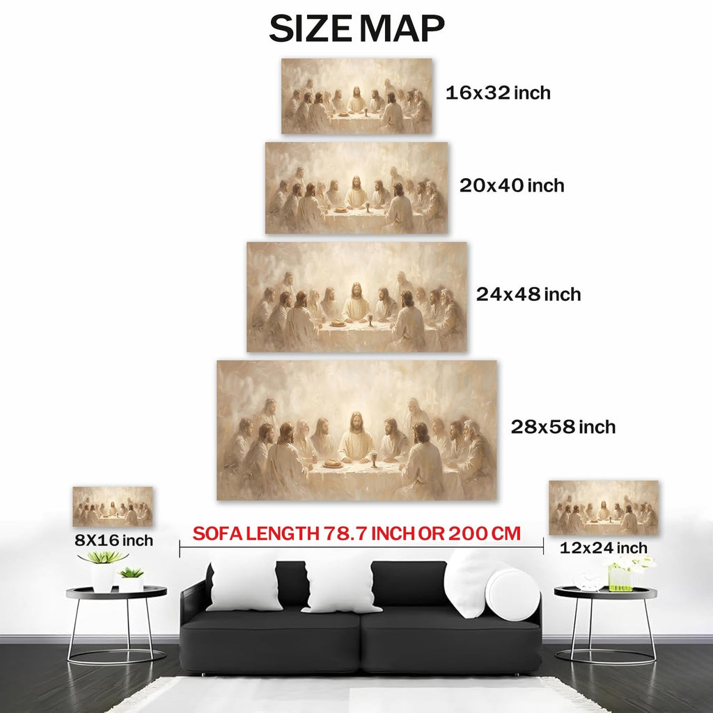 The Last Supper Canvas Wall Art, Renaissance-Inspired Christian Religious Wall Decor, Gallery Wrapped Canvas
