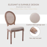 Farmhouse Dining Room Chairs Set of 4, French Bistro Dining Chairs with Square Back and Wood Legs for Dining Room, Kitchen or Restaurant, Beige