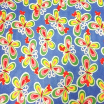 Textiles 8 Yards Bolt Blue Butterflies Print Fleece Fabric