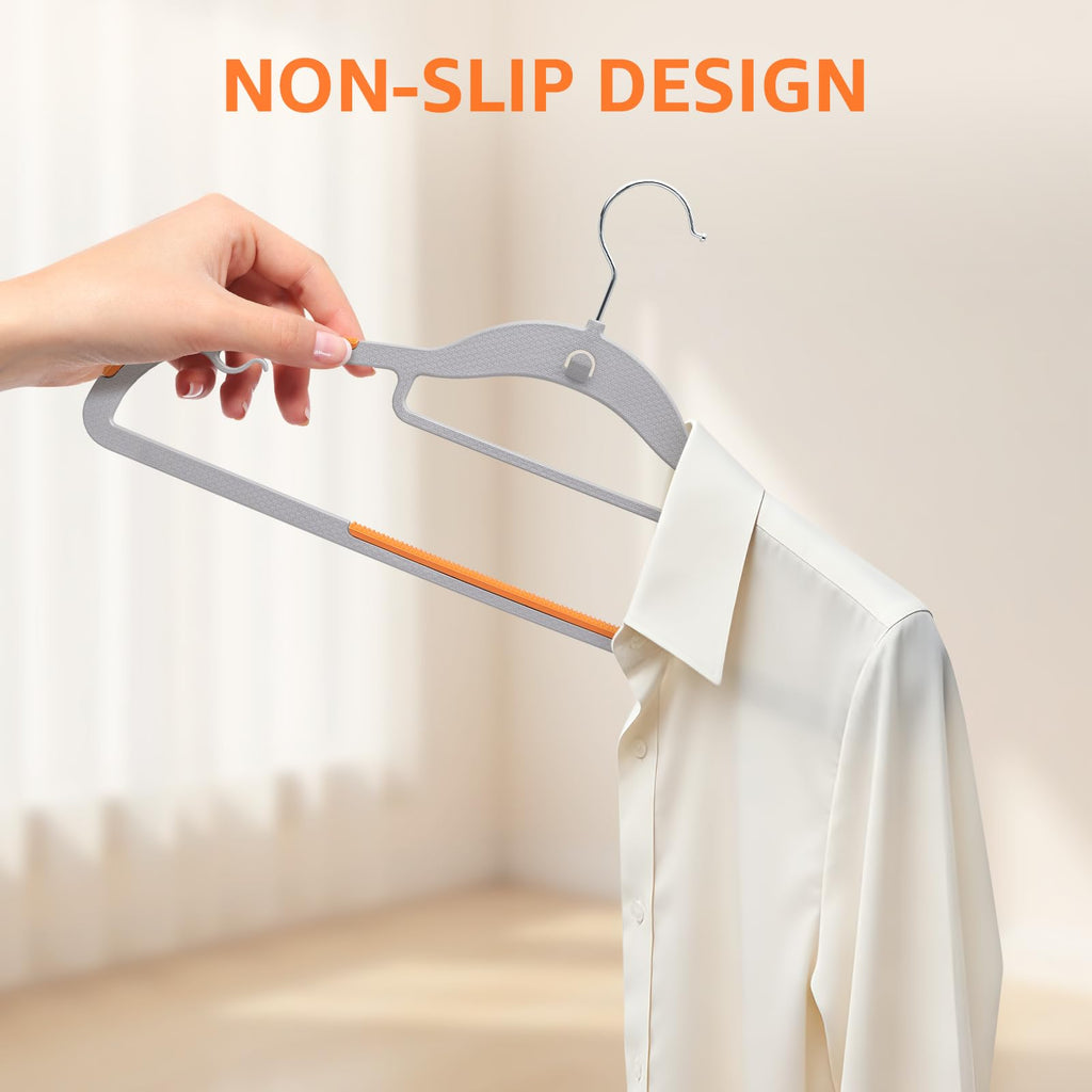 Cascading Plastic Clothes Hangers 20 Pack with Inner Hook for Vertical Storage, Slim Space Saving Hangers with