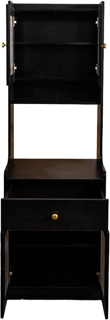 70.87" Tall Kitchen Pantry Storage Cabinet with Countertop, Glass Doors, Drawers, Microwave Stand and Shelves