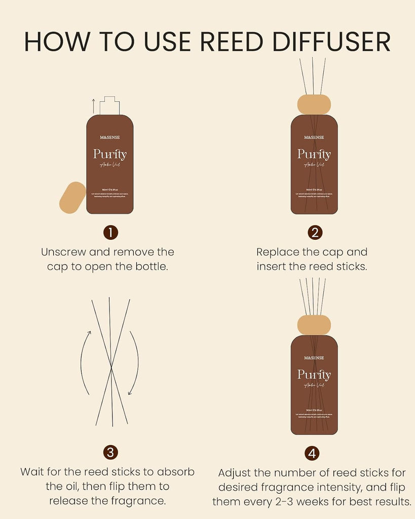 Reed Diffuser Set, Bamboo, 6.3 oz Natural Essential Oil