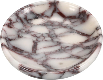 Small Round Key Bowl for Entryway Table - 5.5" Natural Marble Jewelry Dish Tray Decorative Key Plate Holder Catch All