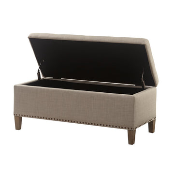 Entryway Accent Bench Flip Top Storage Bench Ottoman, Nailhead Trim, Tufted Padded Top, Modern Bed End Bench Storage