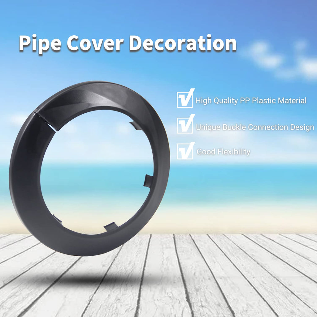 Black Plastic Escutcheon Plate for 3.5 Inch Water Pipe Decoration