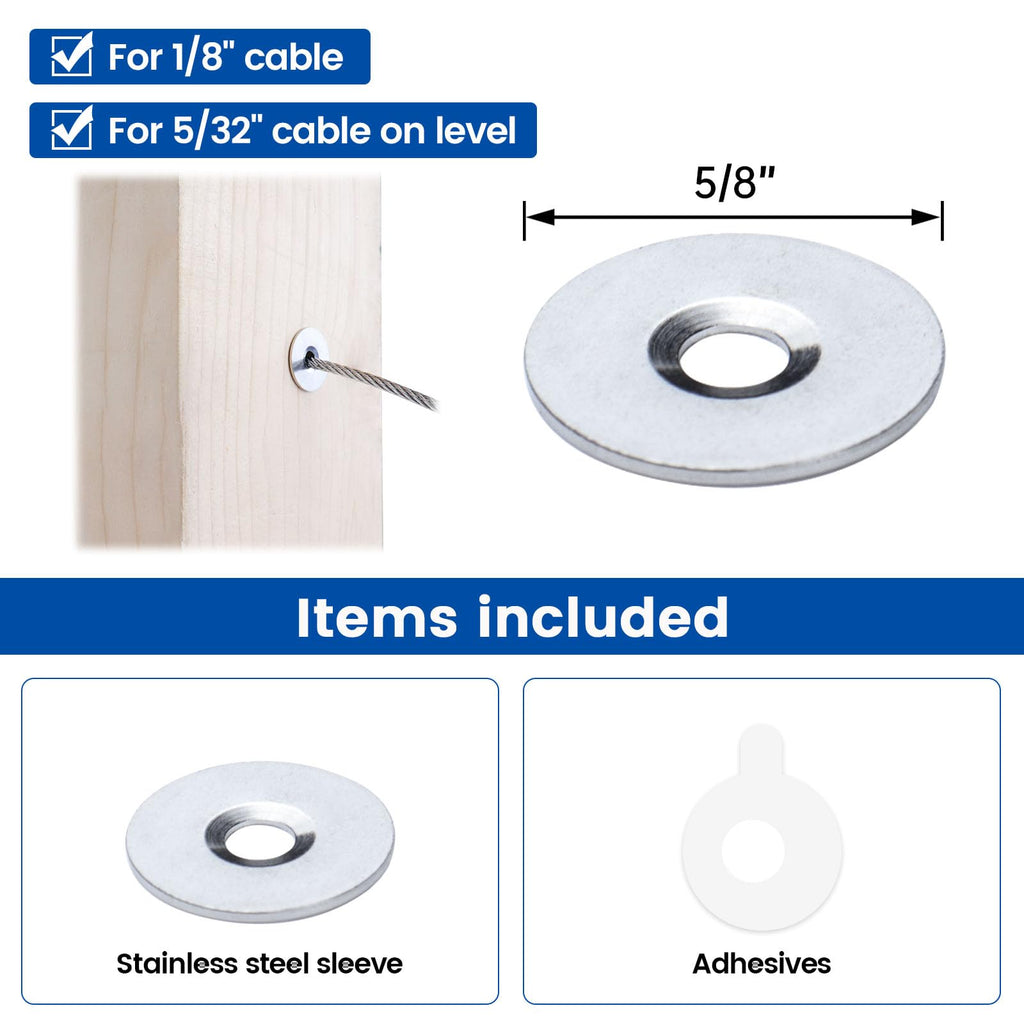20Pack Cable Railing Hardware OD 5/8" Adhesive Washer CR66
