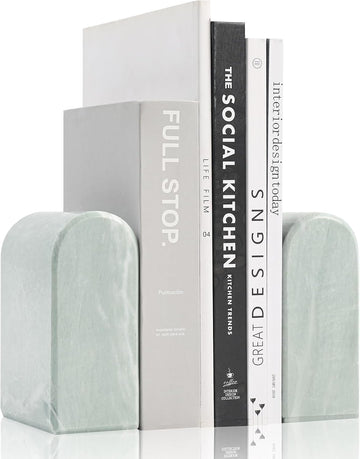Luxury Marble Bookends for Shelves, 13LB Heavy Duty Marble Book Ends