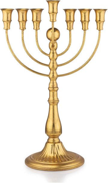 Hanukkah 7 Branch,Decorative Menorahs Candle Holder for Chanukah,7 Arm Candlestick Holder Ceremony Candlelight Set - Set of 3