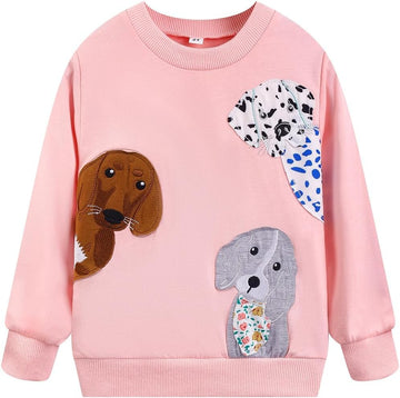 Toddler Baby Girls Sweatshirts Crewneck Pullover Long Sleeve Shirts Tops Girl Fall Winter Clothes