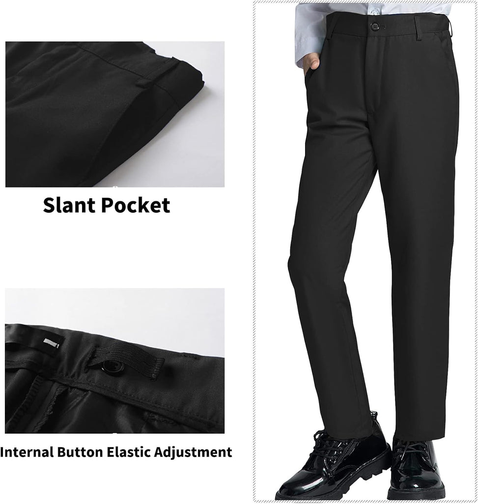 Boys' Suits Formal Slim Fit Tuxedo Boys Vest and Pants Set for Teens Dress Clothes Wedding Outfit with Tie and Bow Tie