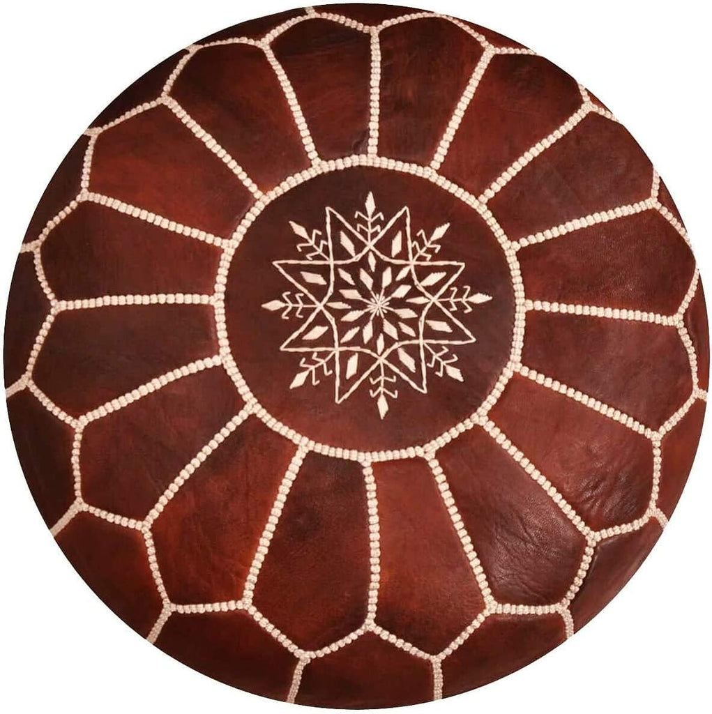 Premium Ottoman Pouf Cover, Ottoman Footstool Hassock 100% Real Natural Leather pouffe, Home Gifts, Wedding Gifts